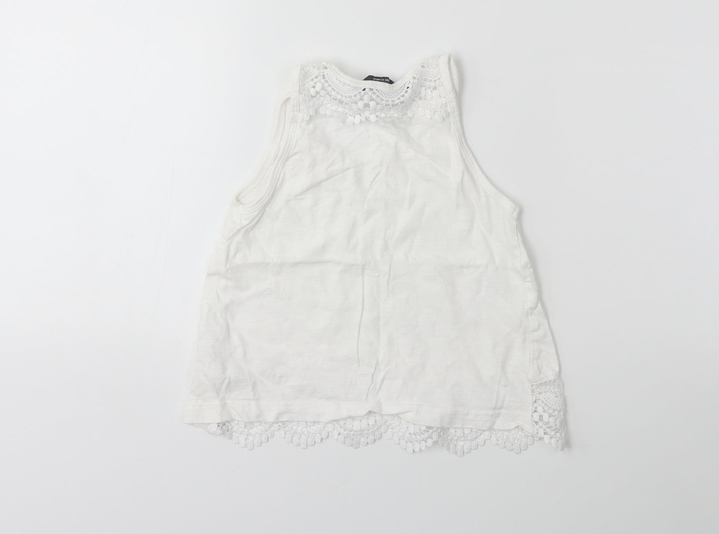 Primark Girls White   Basic Tank Size 5-6 Years