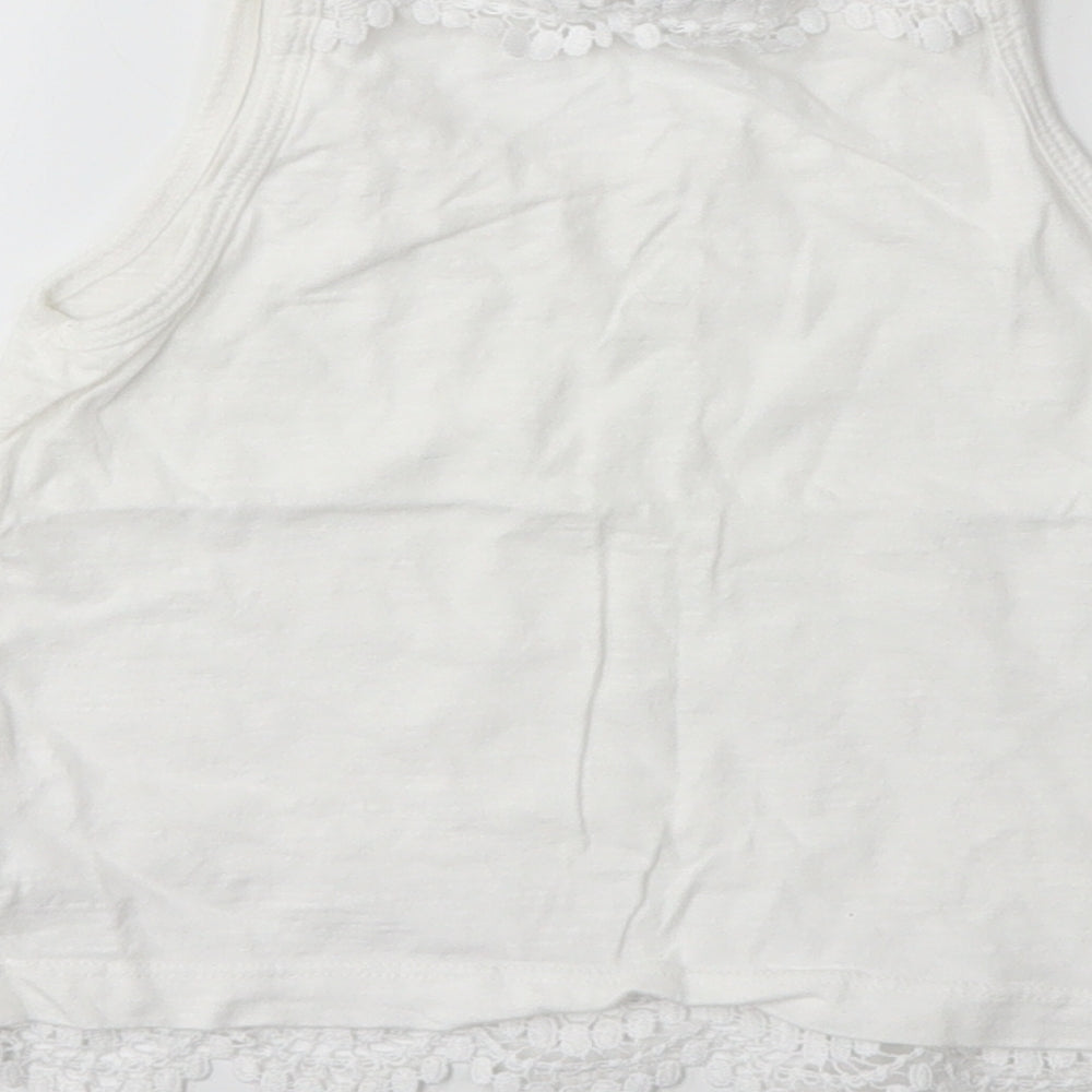 Primark Girls White   Basic Tank Size 5-6 Years