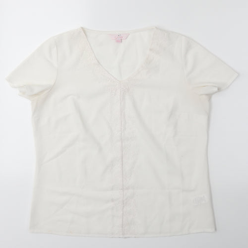 JULIPA Womens White   Basic T-Shirt Size 14