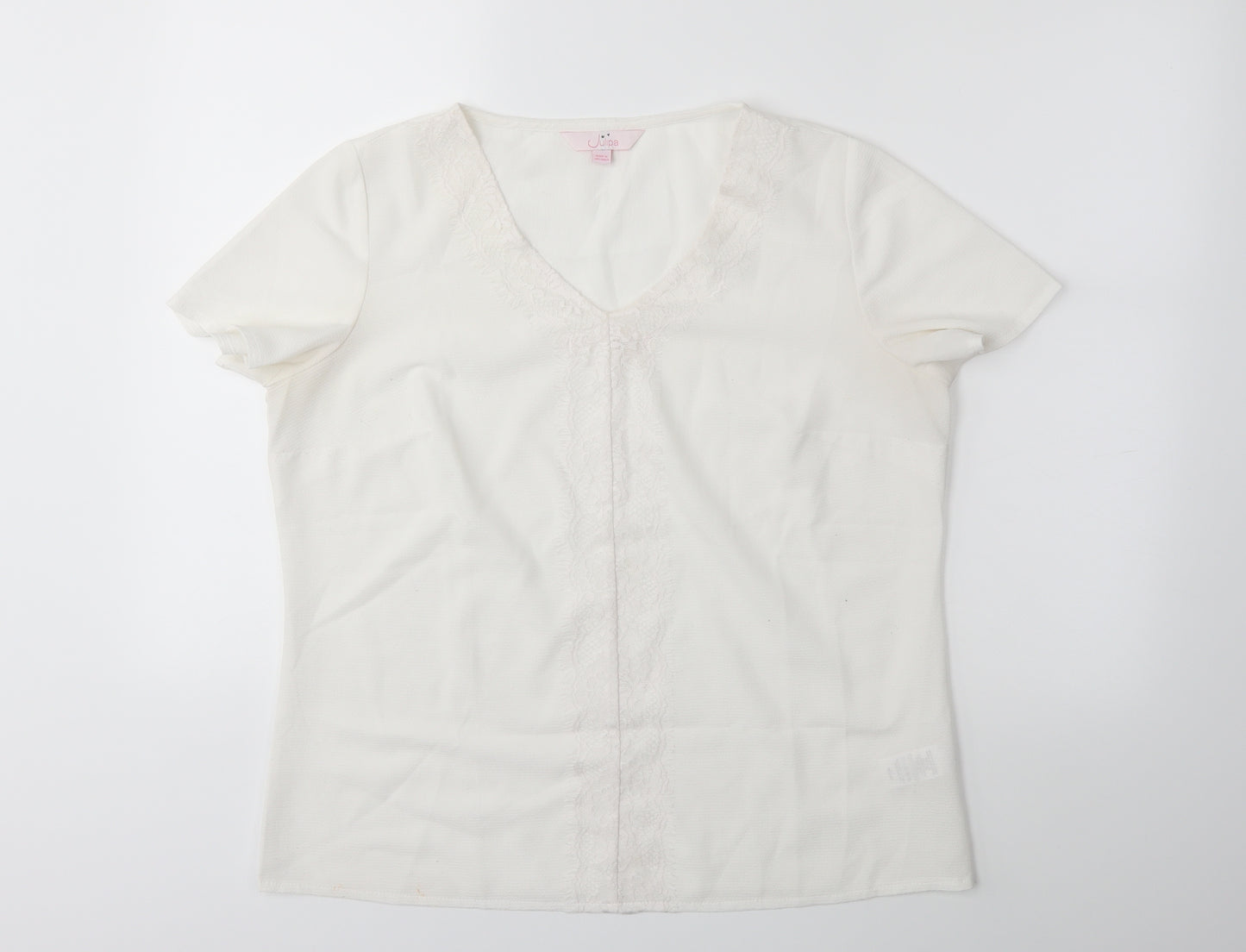 JULIPA Womens White   Basic T-Shirt Size 14