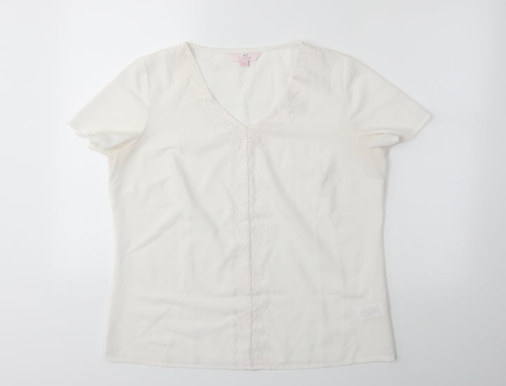 JULIPA Womens White   Basic T-Shirt Size 14