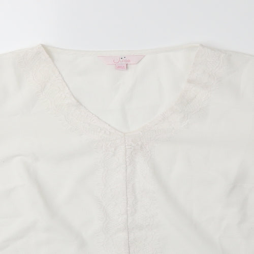 JULIPA Womens White   Basic T-Shirt Size 14