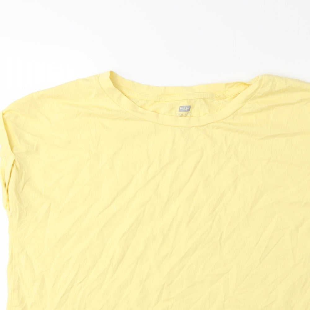 F&F Womens Yellow   Basic T-Shirt Size 16