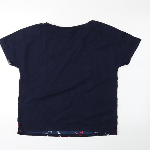 Marks and Spencer Womens Blue Animal Print  Basic T-Shirt Size 14