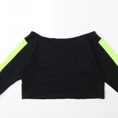 Boohoo Womens Black   Pullover Sweatshirt Size 10