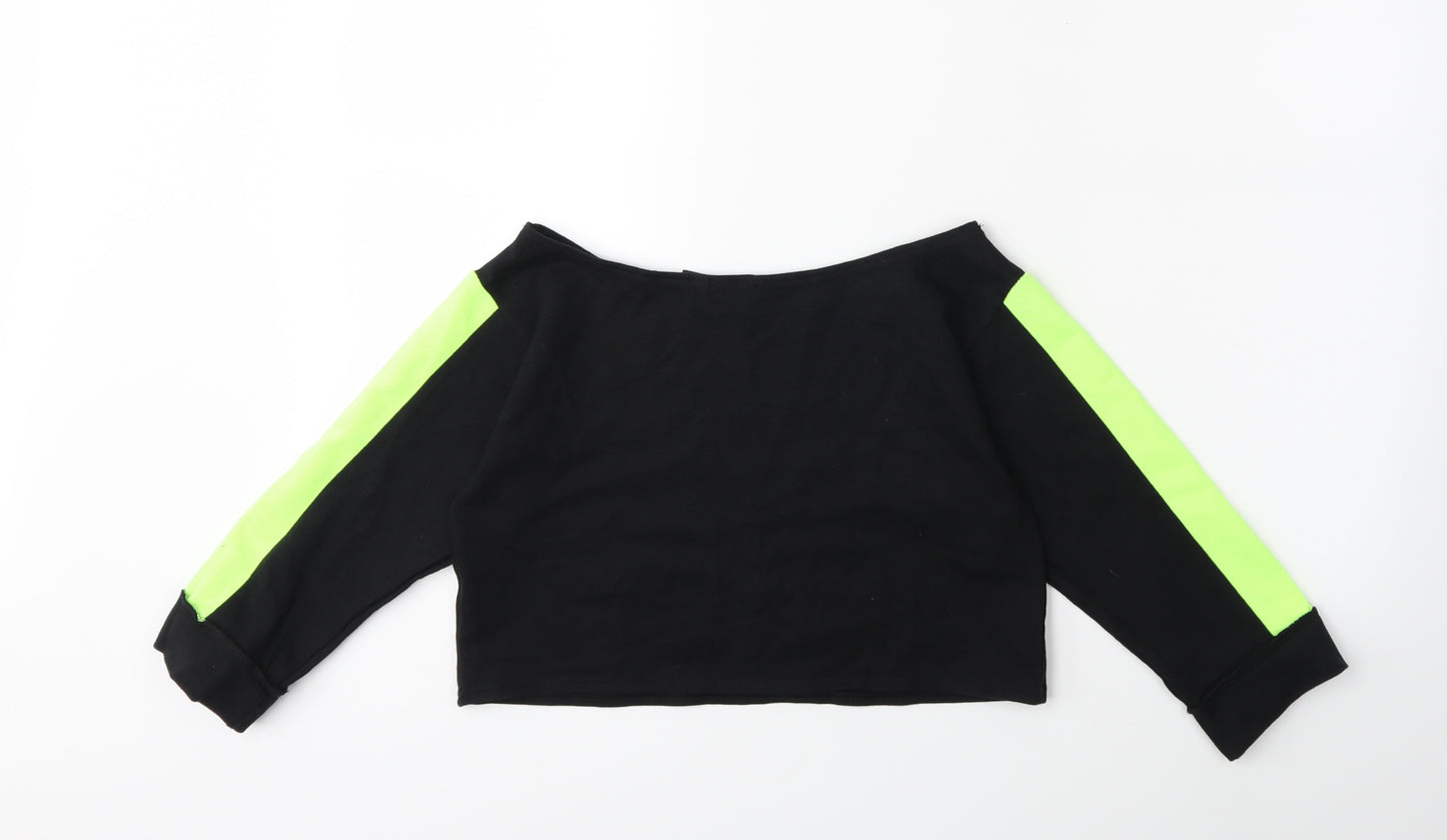 Boohoo Womens Black   Pullover Sweatshirt Size 10