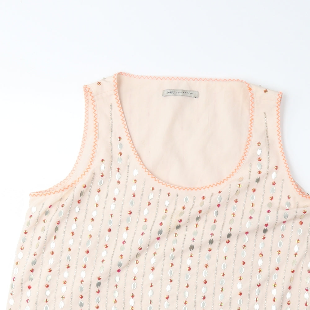 Marks and Spencer Womens Pink   Basic T-Shirt Size 16