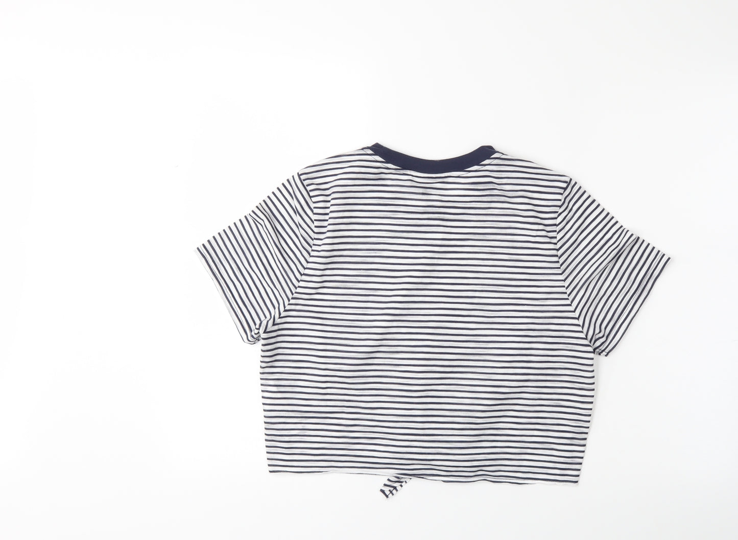 Topshop Womens Blue Striped  Basic T-Shirt Size 12