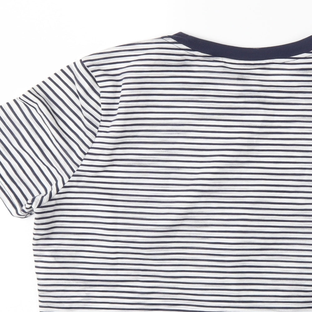 Topshop Womens Blue Striped  Basic T-Shirt Size 12