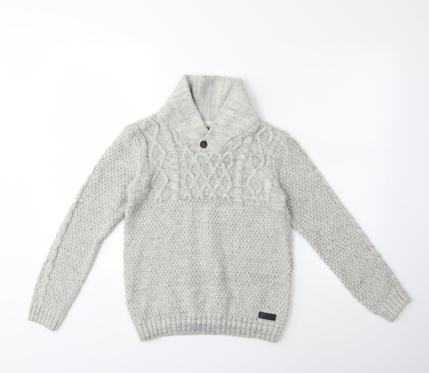 Primark Boys Grey  Knit Pullover Jumper Size 12 Years