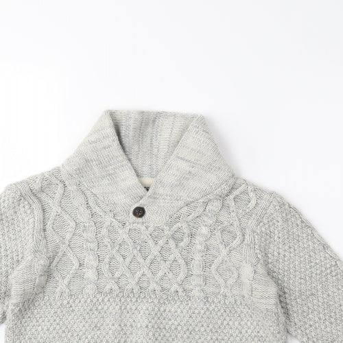 Primark Boys Grey  Knit Pullover Jumper Size 12 Years