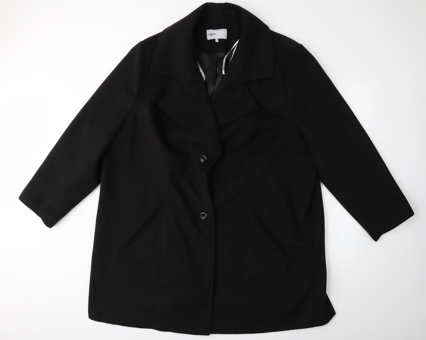 Roger + Rogers Womens Black  Rayon Overcoat Coat Size 30