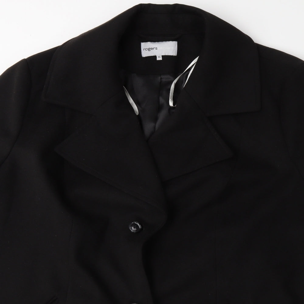 Roger + Rogers Womens Black  Rayon Overcoat Coat Size 30