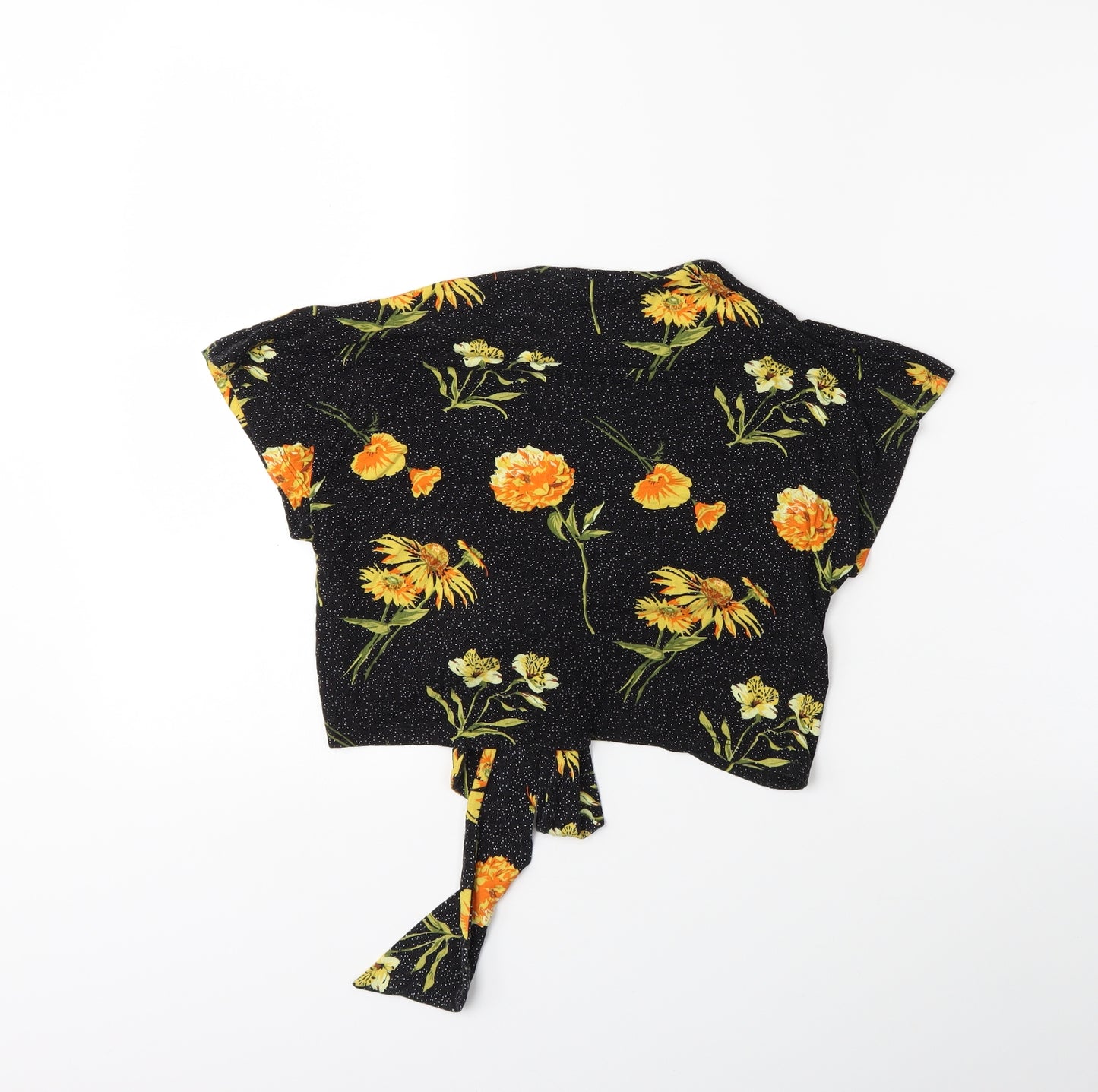 Primark Womens Black Floral  Basic T-Shirt Size 12