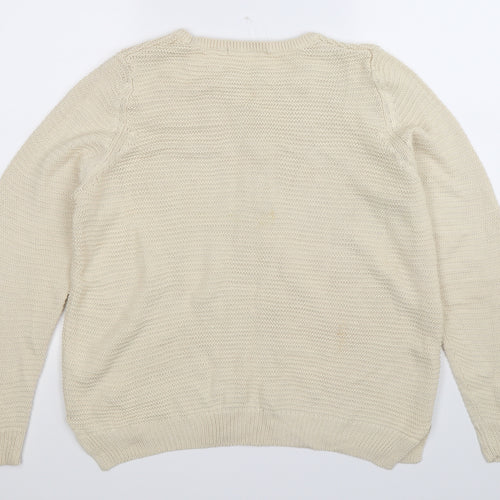 George Womens White  Knit Pullover Jumper Size 14