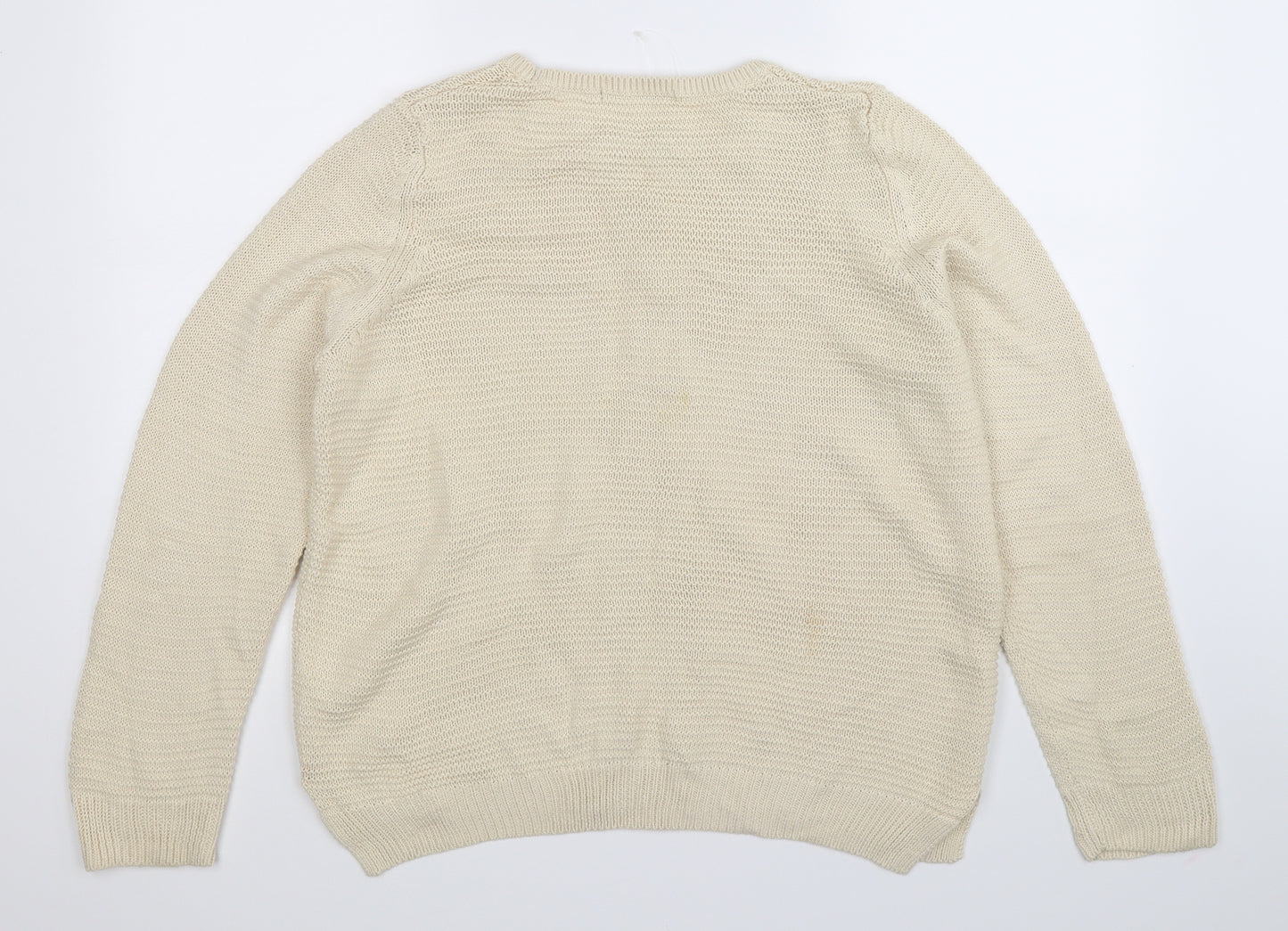 George Womens White  Knit Pullover Jumper Size 14