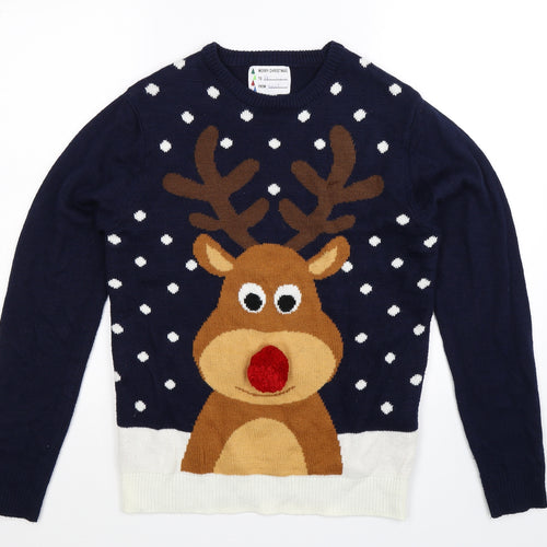 Cedar Wood State Mens Multicoloured  Knit Pullover Jumper Size XS  - Christmas