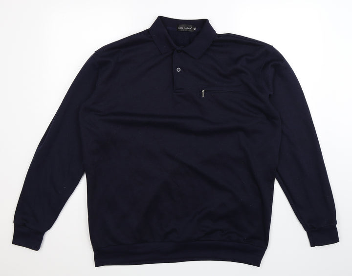 Tom Hagan Mens Blue Knit Pullover Jumper Size XL