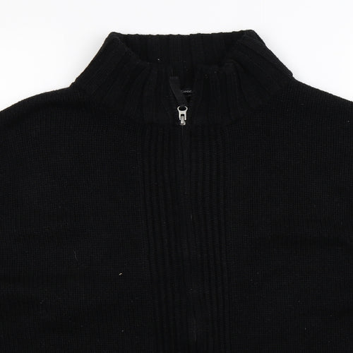 George Mens Black  Knit Cardigan Jumper Size XL