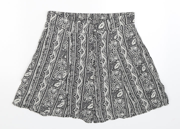 New Look Womens Grey Geometric  Mini Skirt Size 10