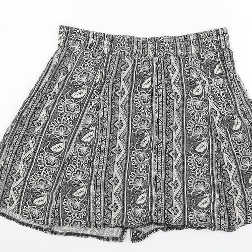 New Look Womens Grey Geometric  Mini Skirt Size 10