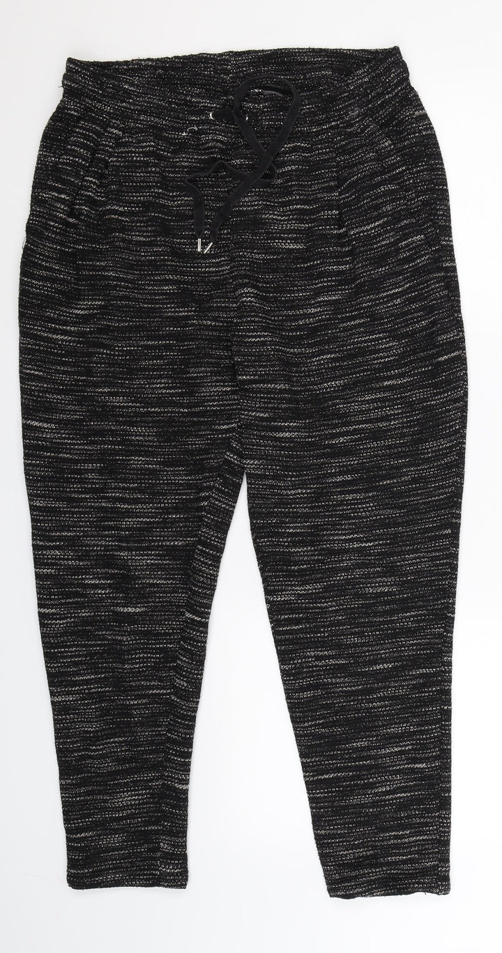 H&M Womens Black Sweatpants Trousers Size 10 L25 in