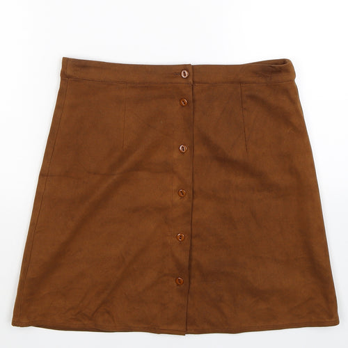 Glamorous Womens Brown   A-Line Skirt Size 10
