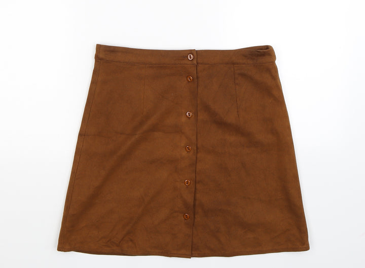 Glamorous Womens Brown A-Line Skirt Size 10