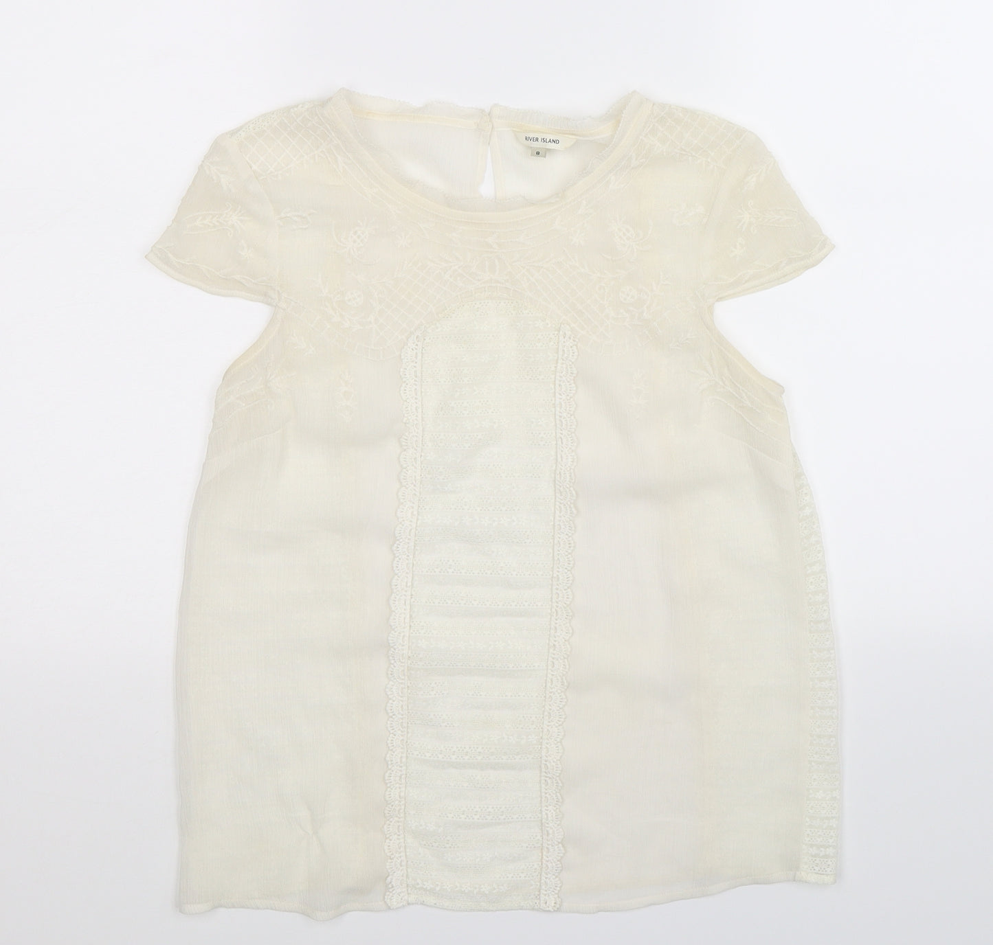 River Island Womens White   Camisole T-Shirt Size 8
