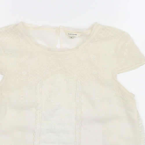 River Island Womens White   Camisole T-Shirt Size 8