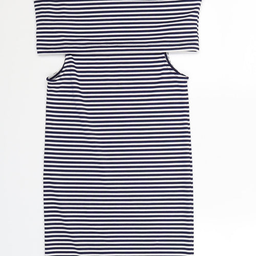 Topshop Womens Blue Striped  Bodycon  Size 10