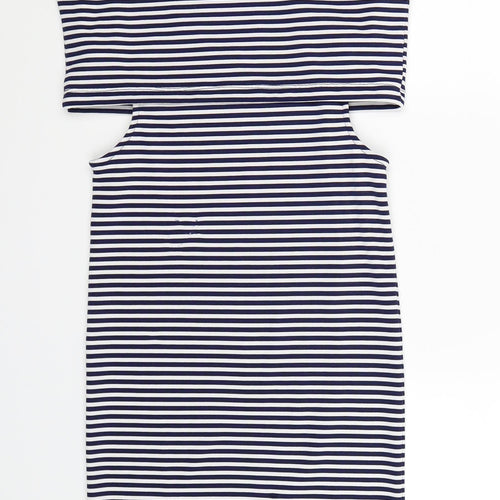 Topshop Womens Blue Striped  Bodycon  Size 10