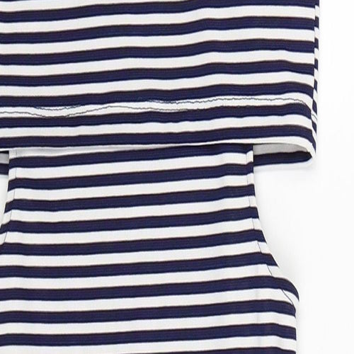 Topshop Womens Blue Striped  Bodycon  Size 10