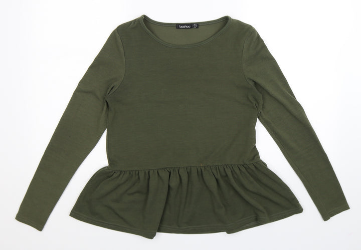 Boohoo Womens Green   Pullover Jumper Size 8