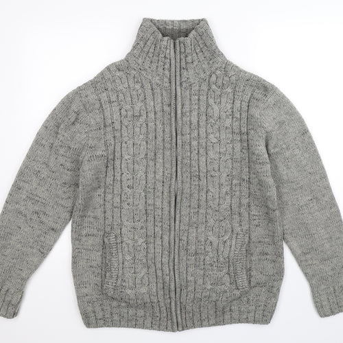 Tom Hagan Mens Grey  Knit Cardigan Jumper Size XL