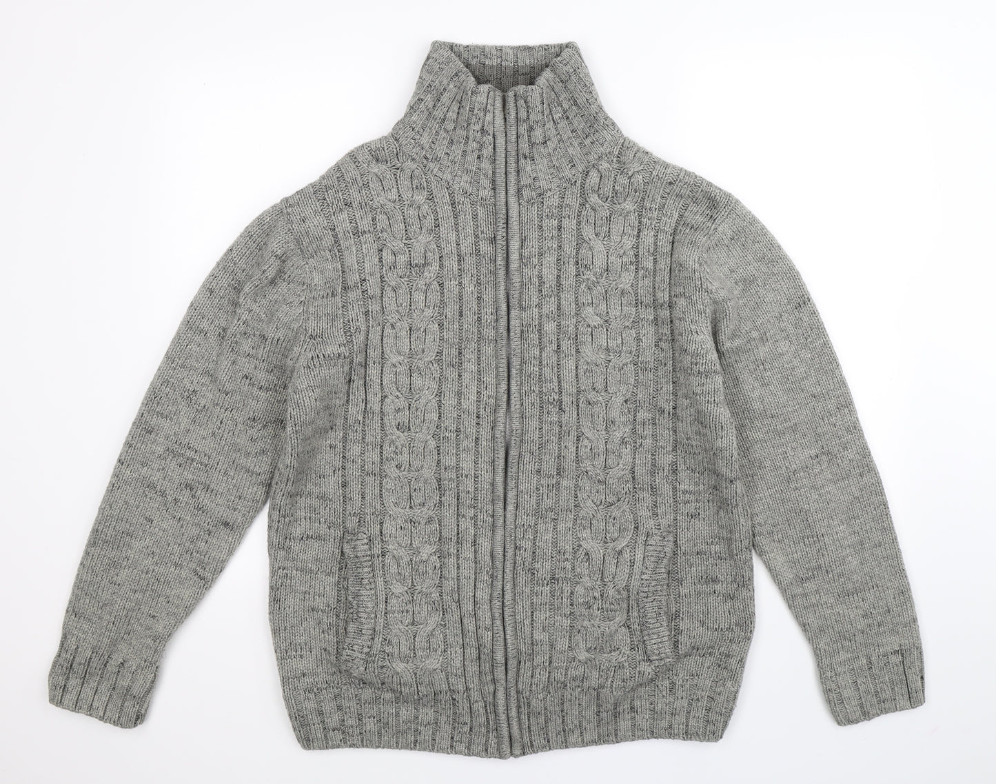 Tom Hagan Mens Grey  Knit Cardigan Jumper Size XL