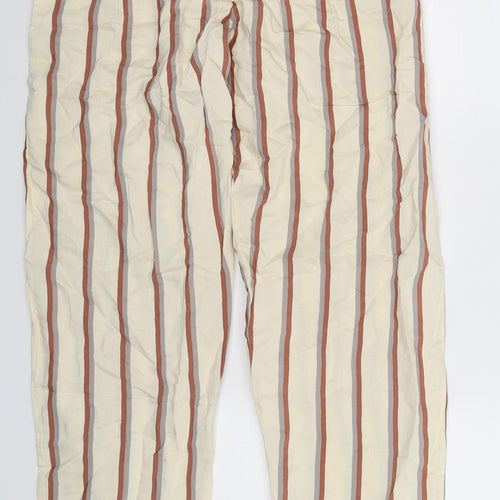 Preworn Womens Beige Striped  Trousers  Size M L28 in