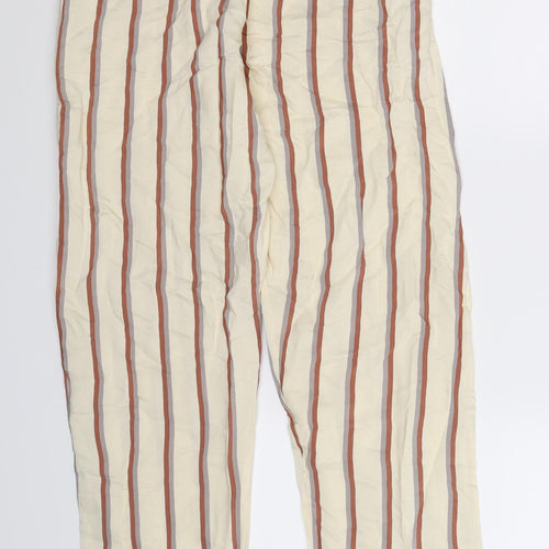 Preworn Womens Beige Striped  Trousers  Size M L28 in