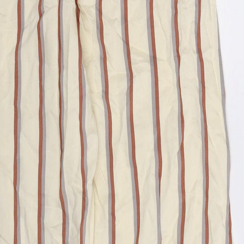 Preworn Womens Beige Striped  Trousers  Size M L28 in