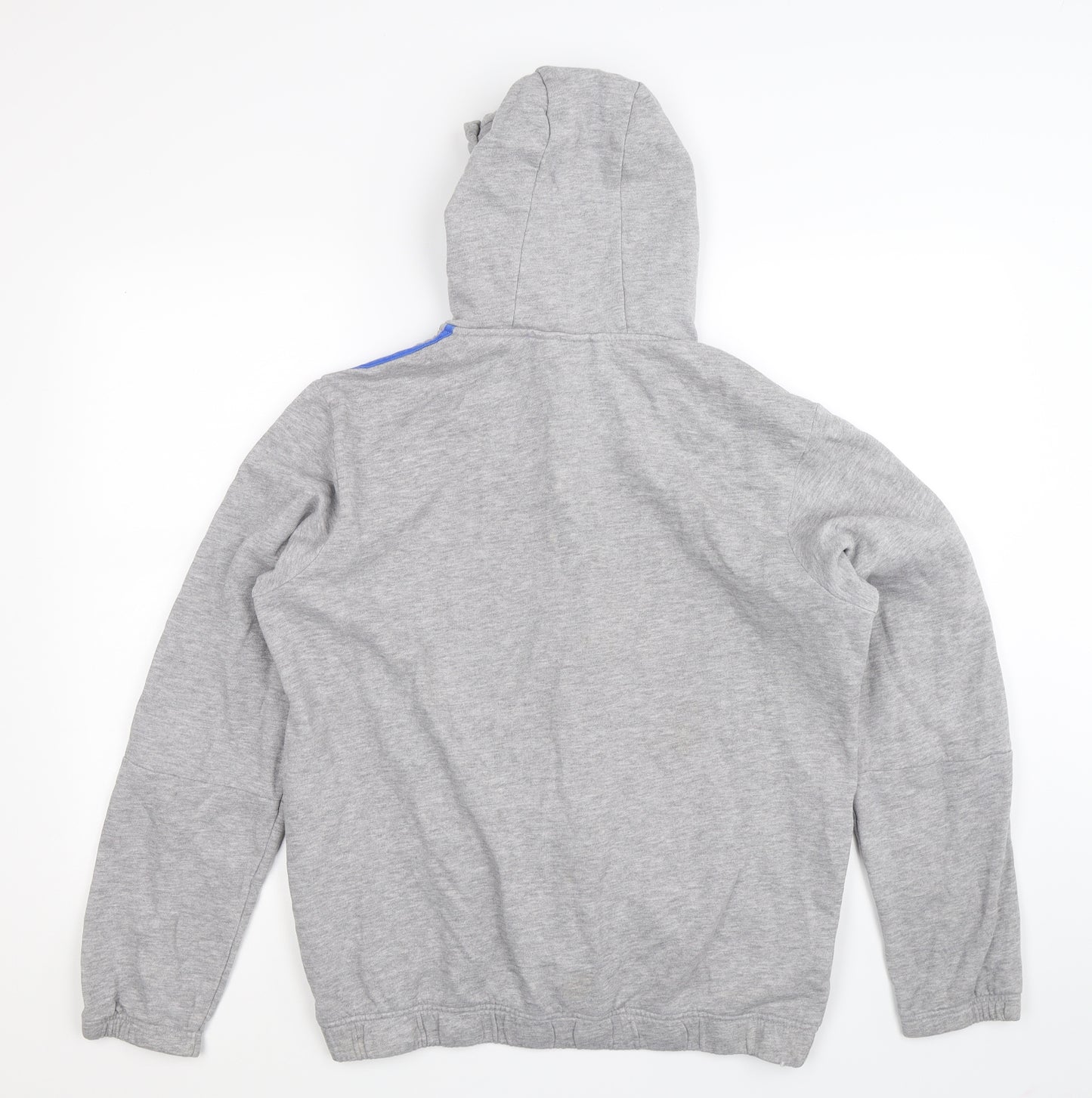 adidas Mens Grey Striped  Full Zip Hoodie Size M