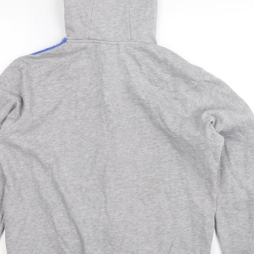 adidas Mens Grey Striped  Full Zip Hoodie Size M