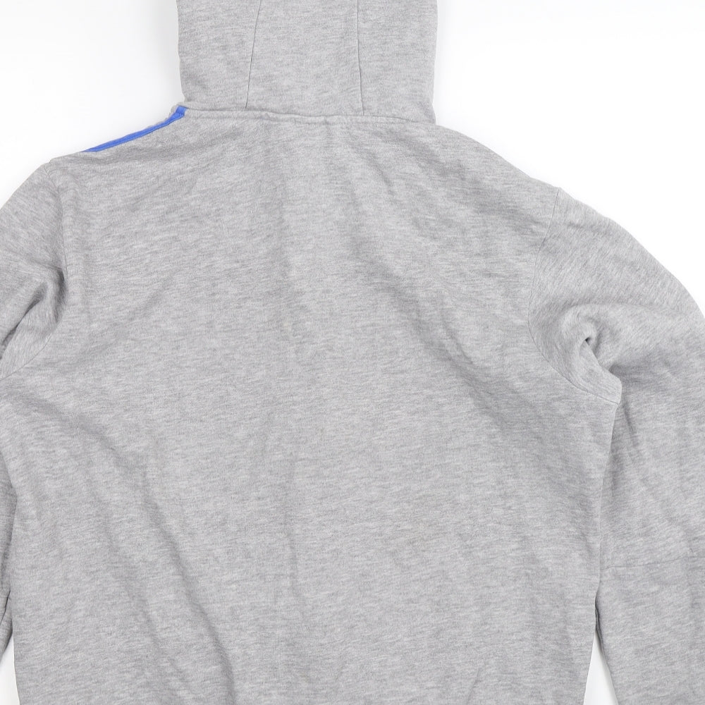 adidas Mens Grey Striped  Full Zip Hoodie Size M