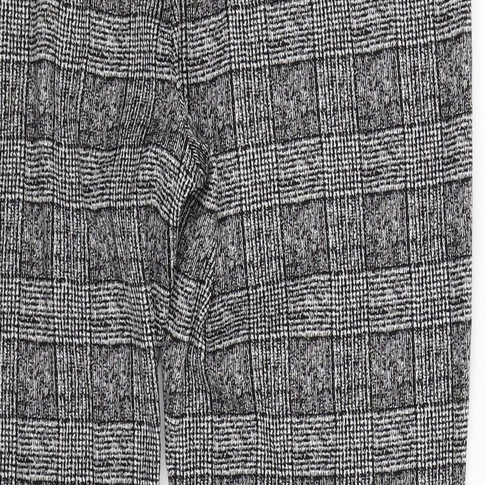 Marks and Spencer Womens Grey Check  Trousers  Size 18 L28 in