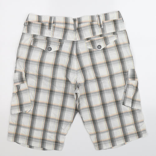 Blue Inc Womens Multicoloured Check  Cargo Shorts Size L