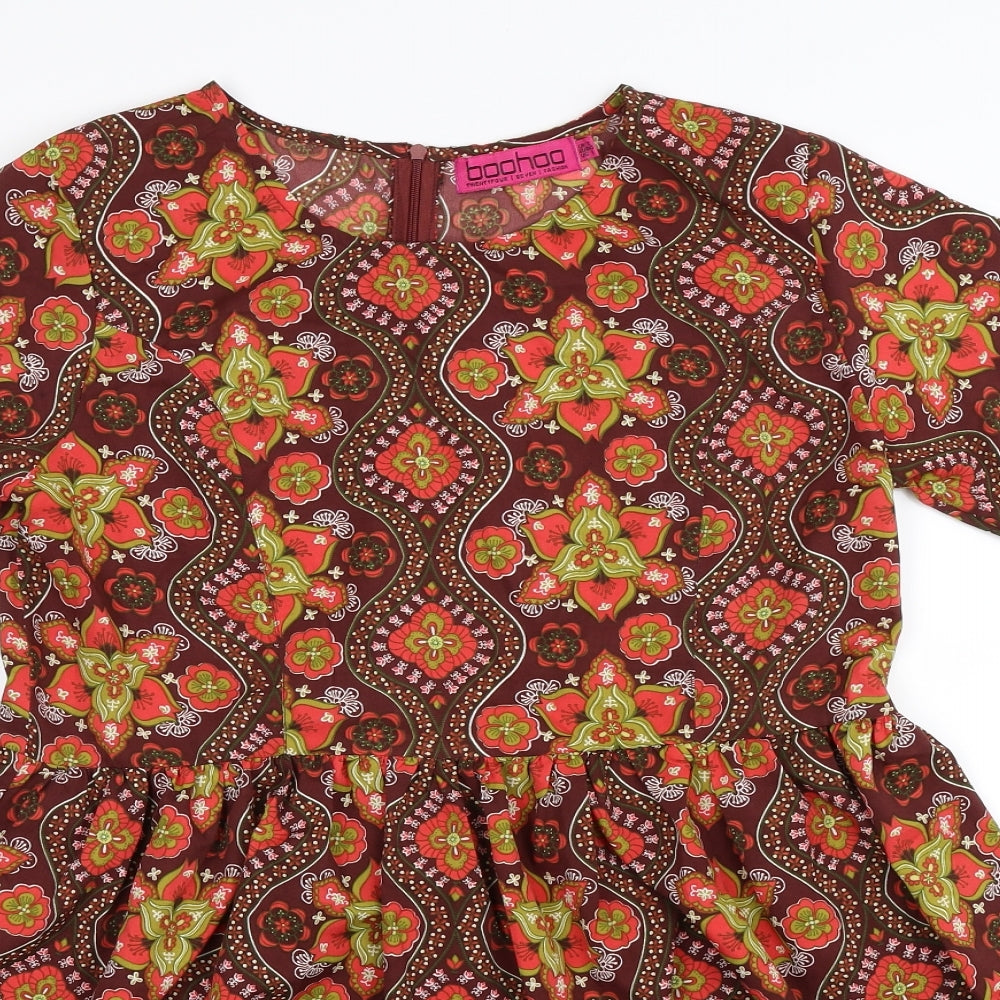 Boohoo Womens Multicoloured   Fit & Flare  Size 12