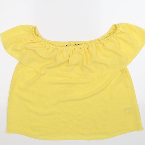 Preworn Womens Yellow   Basic Blouse Size 14