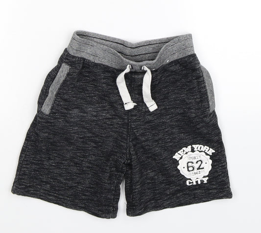 Front view of George boys’ grey sweat shorts, size 4-5, years