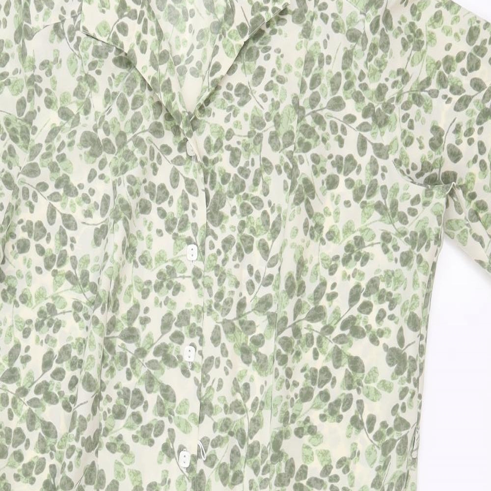 BM Womens Green Floral  Shirt Dress  Size 18  - Leaf Print