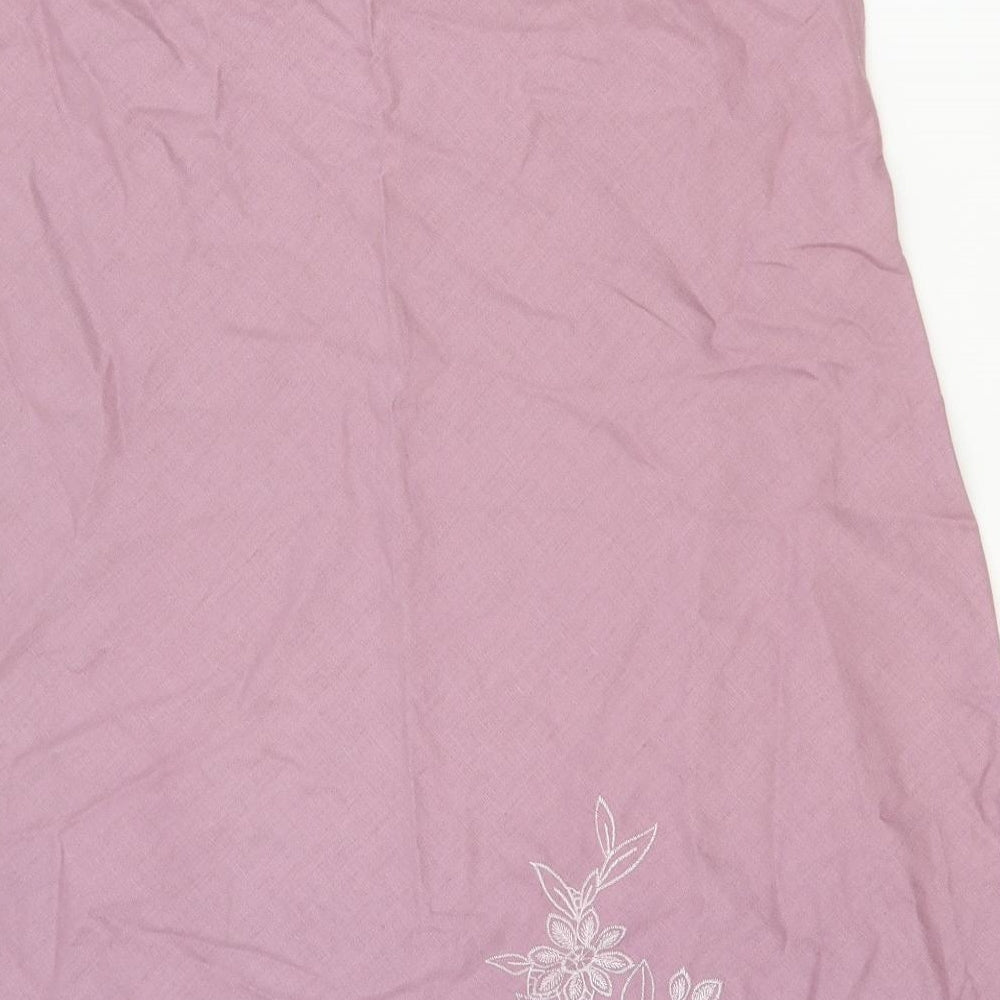 BHS Womens Pink   A-Line Skirt Size 16  - Embroidered flowers at the base