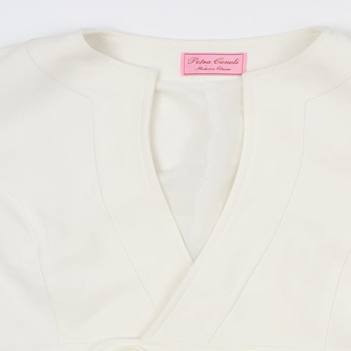 petra geneli Womens White   Quilted Coat Size 16
